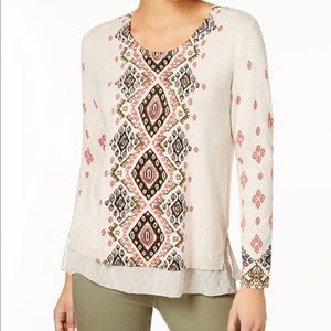 Style & Co layered look sweater, size M